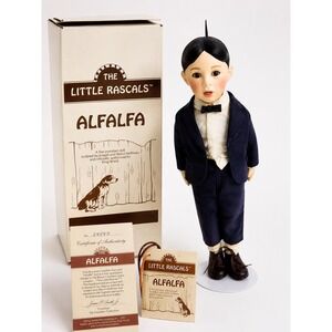Hamilton Collection Little Rascals ALFALFA Porcelain Doll 1993 COA Box Stand Tag